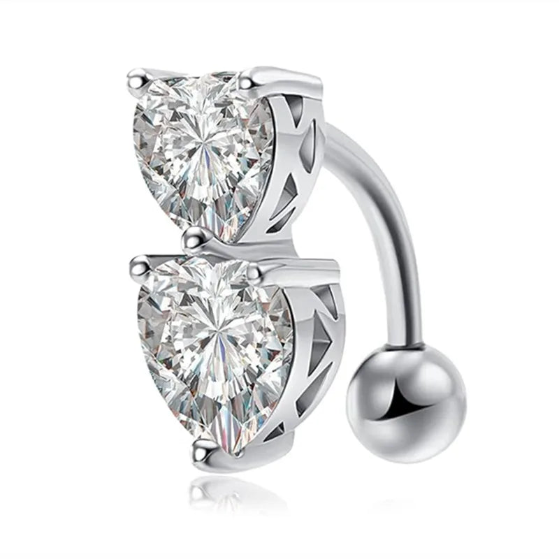 1PCS Crystal Belly Button Rings Surgical Steel Heart Navel Piercing Sexy Flower Belly Rings Body Piercing Ombligo Navel Rings