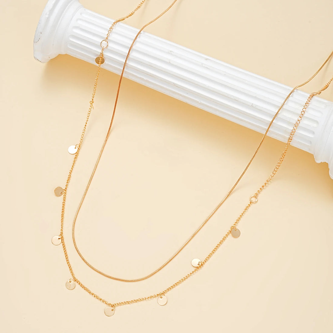 2pcs Round Coin Shape Tassel Pendant Thin Waist Chain Simple Boho Double Layers Body Chain Summer Beach Jewelry Gifts 2024 New