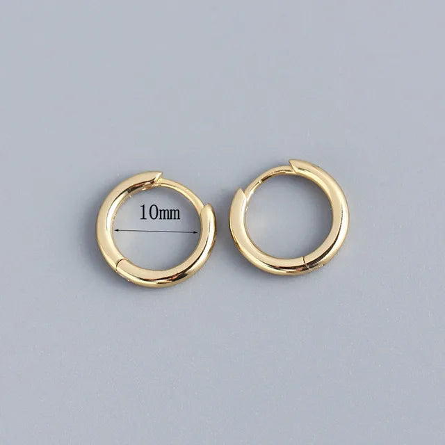 1Pair Stainless Steel Minimalist Huggie Hoop Earrings Gold Color Tiny Round 6/8/10mm Punk Unisex Rock Cartilage Earring Jewelry