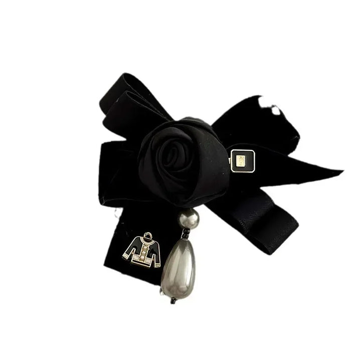 Korean Fabric Art Bow Tie Brooches Camellia Flower Crystal Pearl Tassel Lpael Pins Shirt Collar Fashion Jewelry Gifts for Women