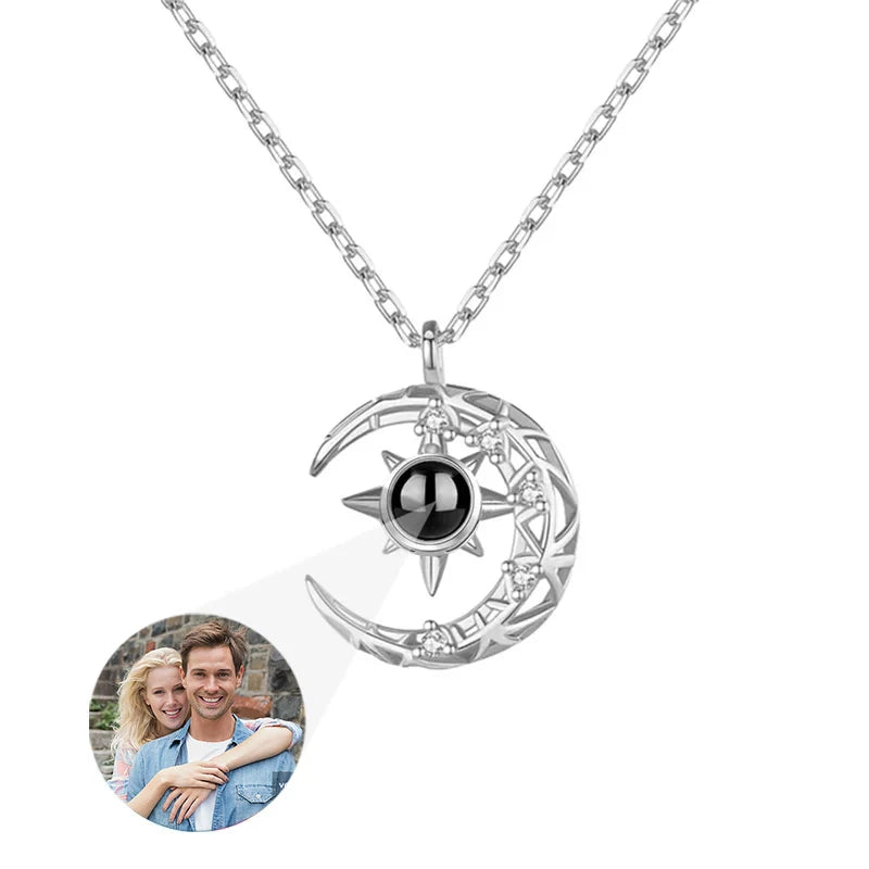 Custom Photo Necklace Projection Necklace with Picture I Love You 100 Languages Personalized Necklace Jewelry Gifts for Women