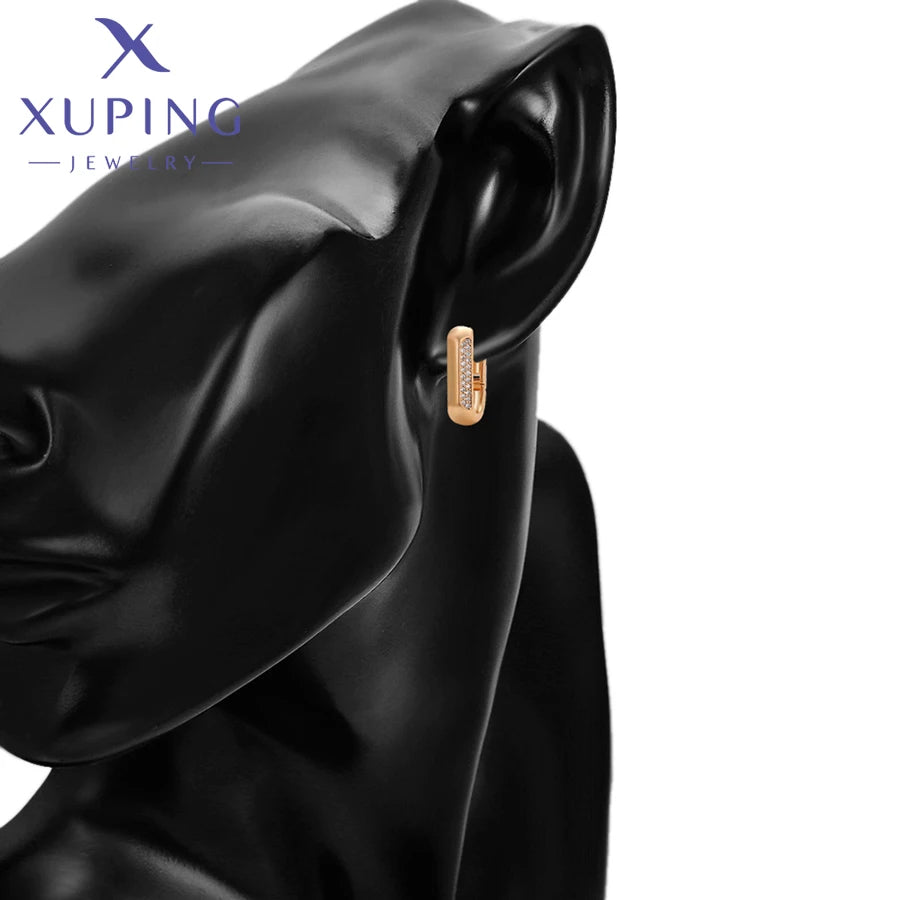 Xuping Jewelry New Arrival Fashion Simple Серьги  Huggies Earring of Gold Color for Women Girl Party Gift X000769797