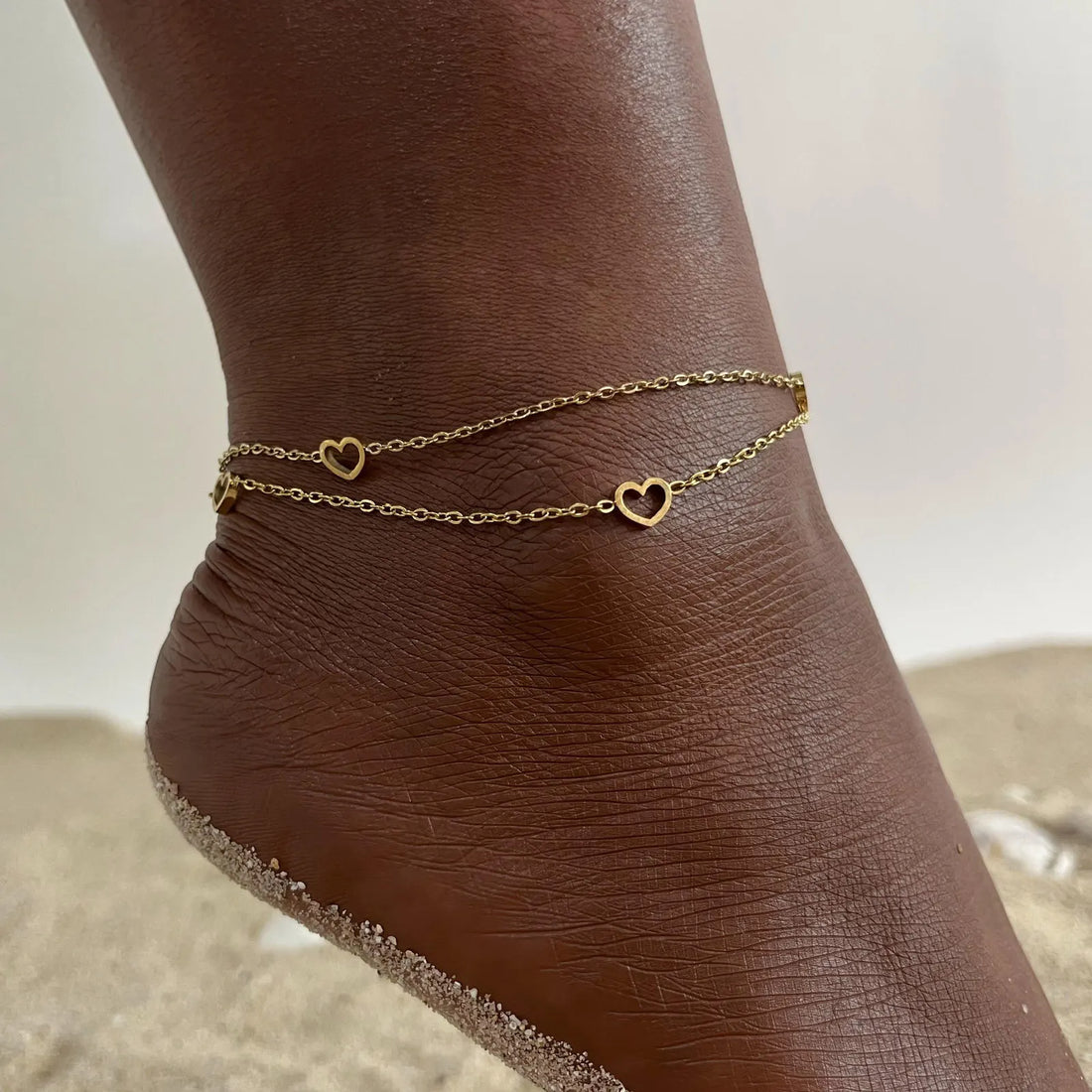 Women's Waterproof Stainless Steel Dainty Bead Charm Chain Anklet Jewelry, Gold Color Minimalist Anklets For Daily Beach Holiday