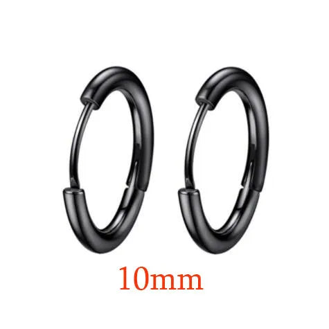 1Pair Stainless Steel Minimalist Huggie Hoop Earrings Gold Color Tiny Round 6/8/10mm Punk Unisex Rock Cartilage Earring Jewelry