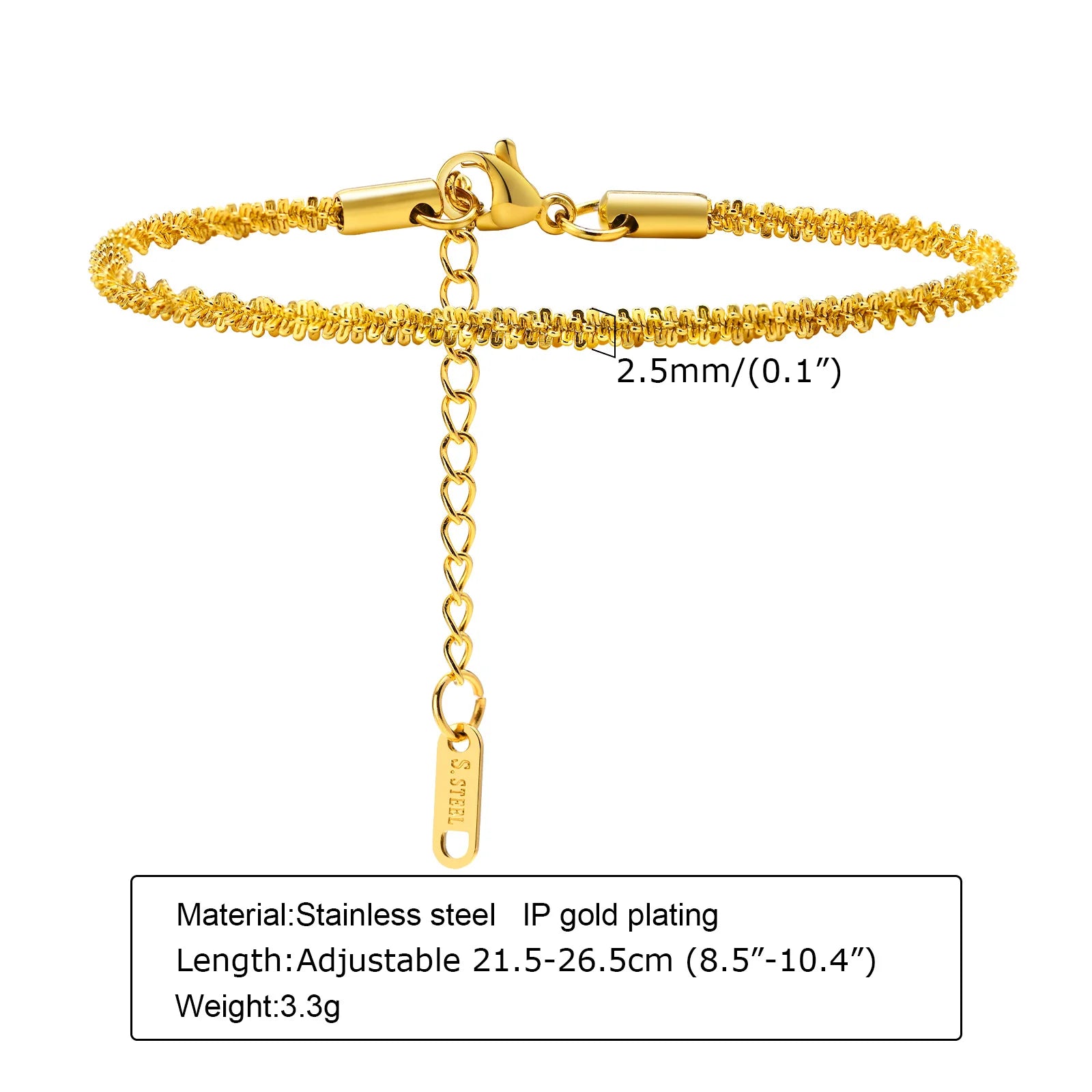 Anklet Bracelet on Legs Stainless Steel ,waterproof Adjustable Beach Beaded Ball Cuban Link Summer Boho Foot Jewelry for Women