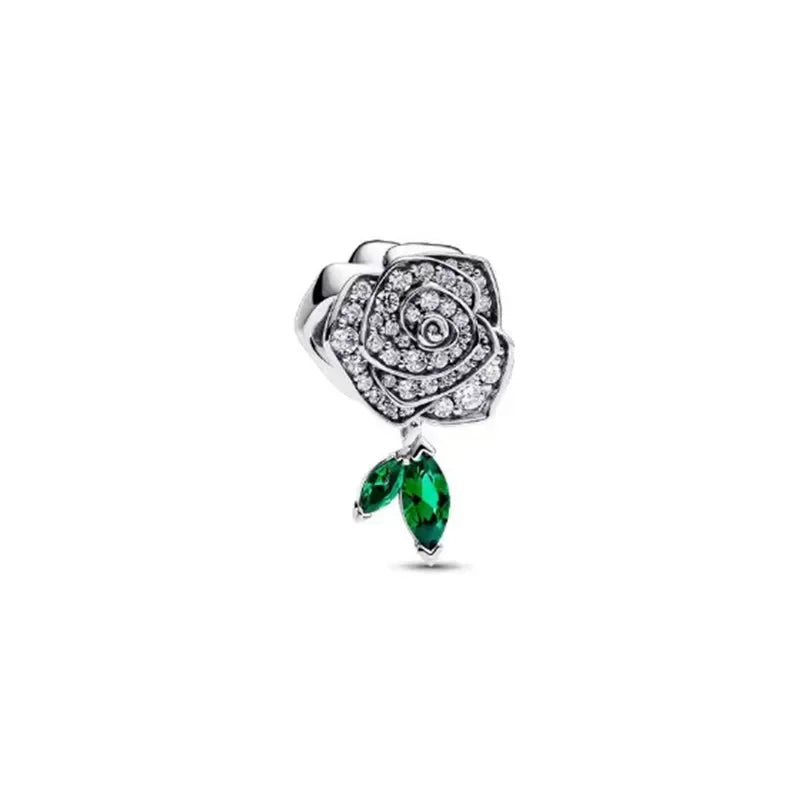 New Original 925 Sterling Silver Crown Bow Heart Set Ring Necklace Earring Crystal Women Valentine's Birthday Gift DIY Jewellery
