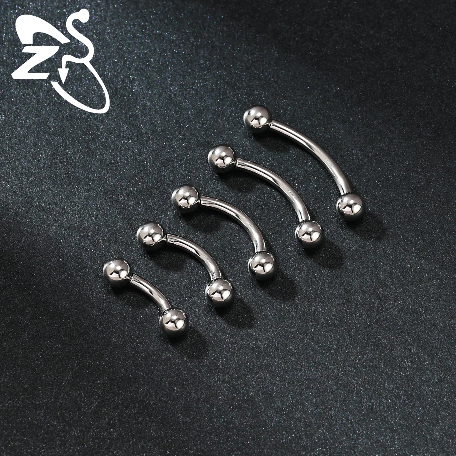 ZS 1PC Internal Thread 14/16/18G Stainless Steel Belly Button Ring 6MM-14MM Curved Navel Rings Helix Cartilage Piercings Jewelry