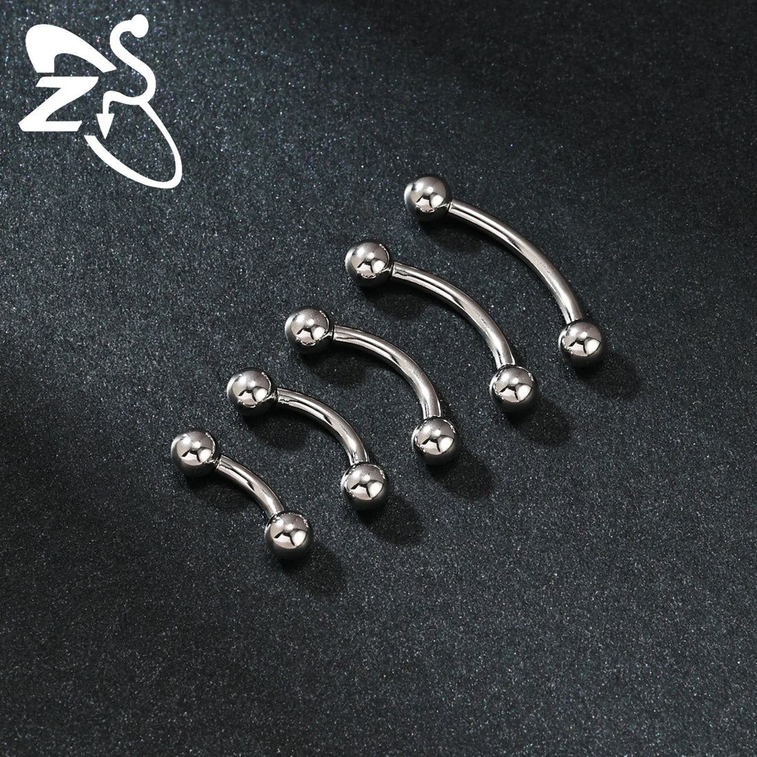 ZS 1PC Internal Thread 14/16/18G Stainless Steel Belly Button Ring 6MM-14MM Curved Navel Rings Helix Cartilage Piercings Jewelry