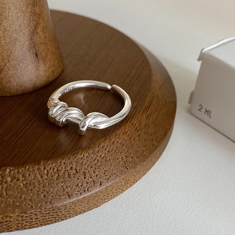 VENTFILLE 925 Sterling Silver Finger Rings New Fashion Creative Cross Hollow Chain Geometric Party Jewelry Gifts