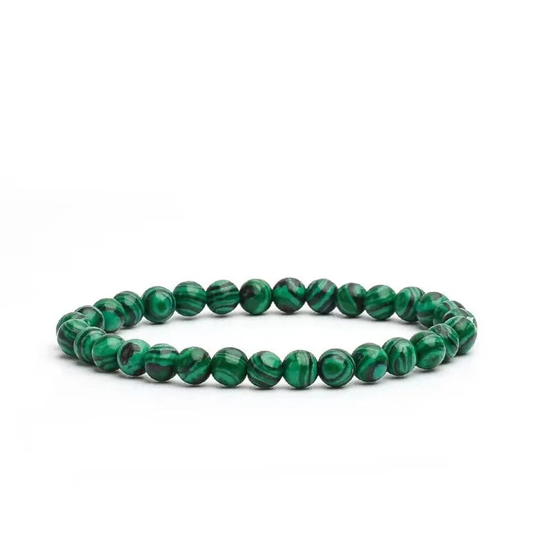 Natural Green Malachite Stone Bracelet 6/8/10mm Handmade Round Beads Bracelets Couple Energy Yoga Bracelet Men Women Jewelry Top