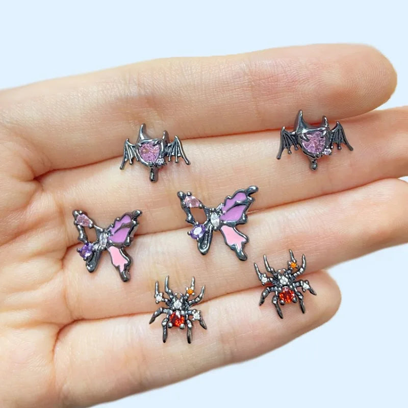 Gothic Nose Stud Surgical Stainless Steel Nose Piercing Jewelry Halloween Spider Nose Rings for Women