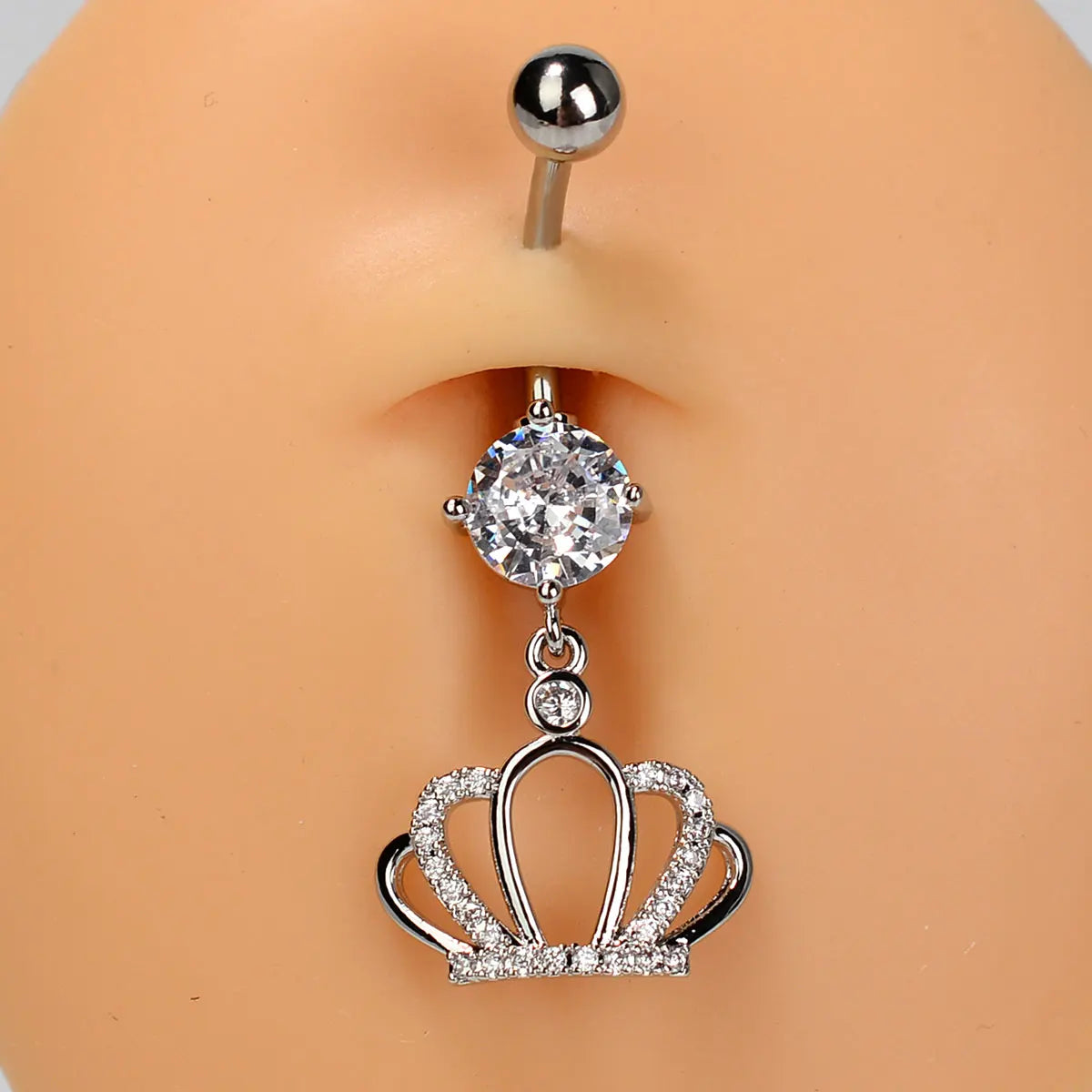 1PC Women Fashion Stainless Steel Piercing Crystal Butterfly Heart Belly Navel Ring Dangle Personality Body Jewelry Accessories