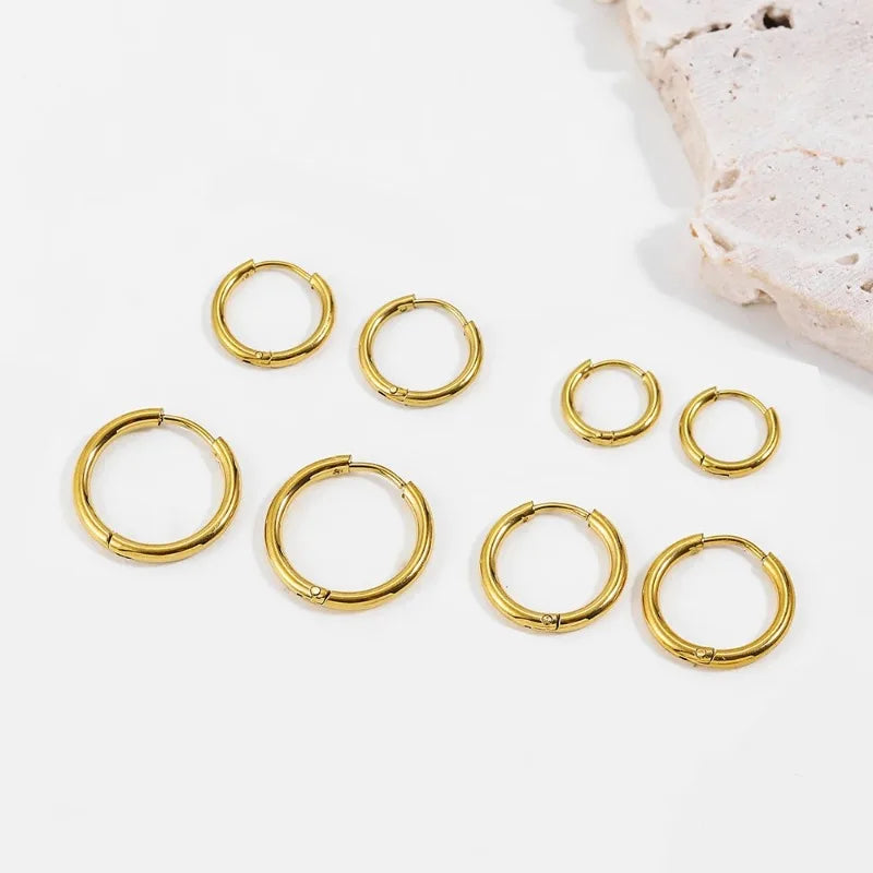 7Pairs/Kit Stainless Steel Huggies Hoop Earrings Multiple Sizes Unisex Sexy Ear Cartilage Piercing Jewelry Wholesale