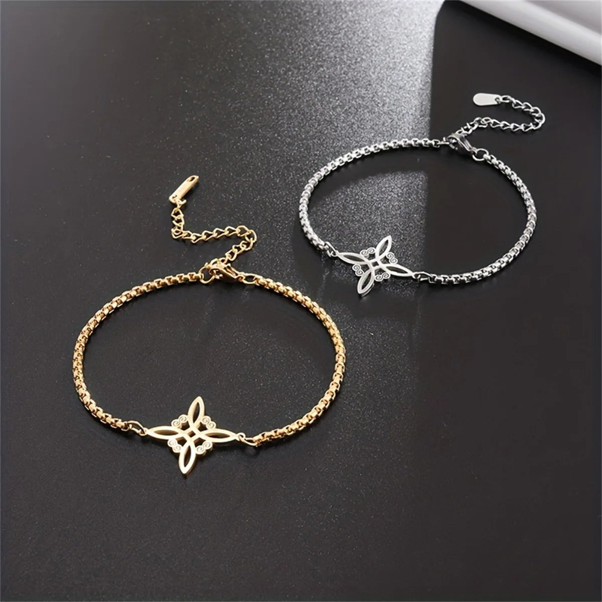 Stainless Steel Witch Knot Irish Knot Bracelet Women's Fashion Simple Personality Charm Jewelry