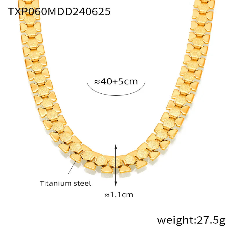 Nivora Stainless Steel Women Charm Jewelry Sets PVD Gold Plated Chain Necklace Bracelet For Women Wedding Bridal Jewellery