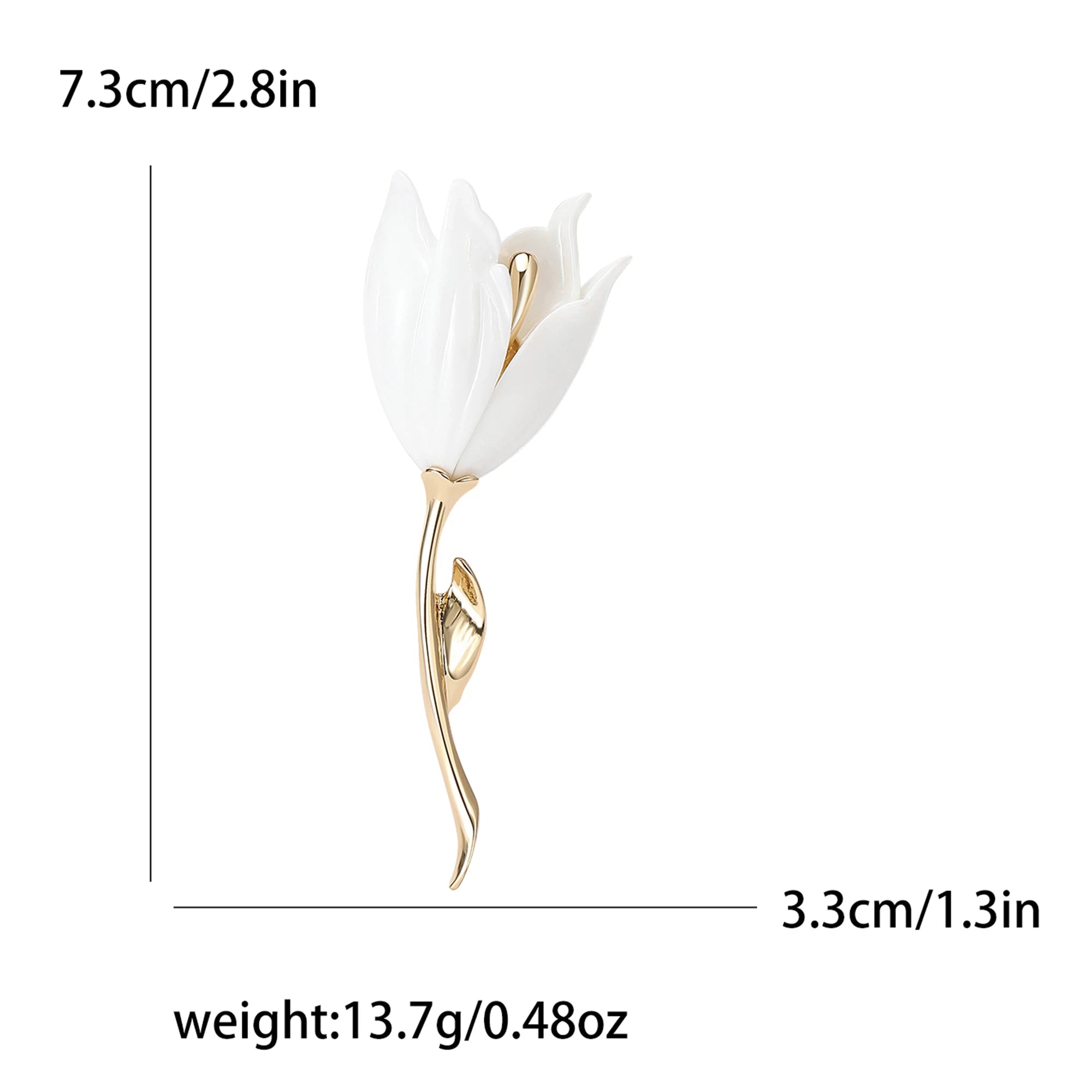 Resin Tulip Brooch for Women Unisex Rhinestone Flower Pin Pearl Plant Lapel Pin Banquet Party Backpack Gifts Jewelry Accessories