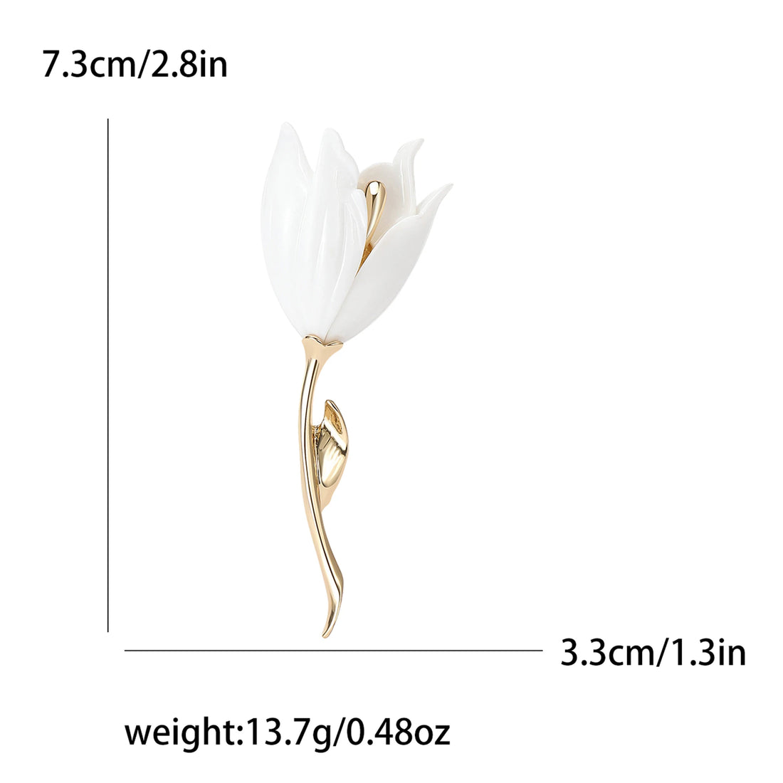 Resin Tulip Brooch for Women Unisex Rhinestone Flower Pin Pearl Plant Lapel Pin Banquet Party Backpack Gifts Jewelry Accessories