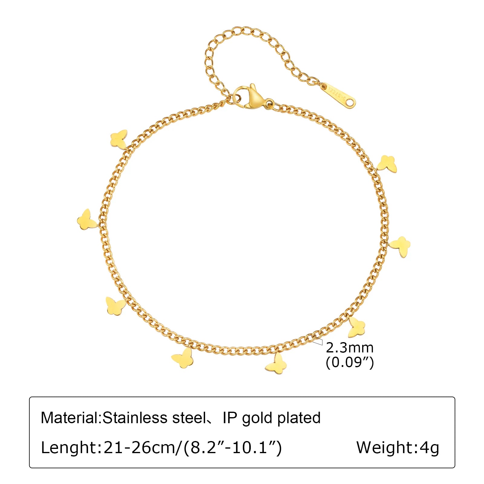 Anklet Bracelet on Legs Stainless Steel ,waterproof Adjustable Beach Beaded Ball Cuban Link Summer Boho Foot Jewelry for Women