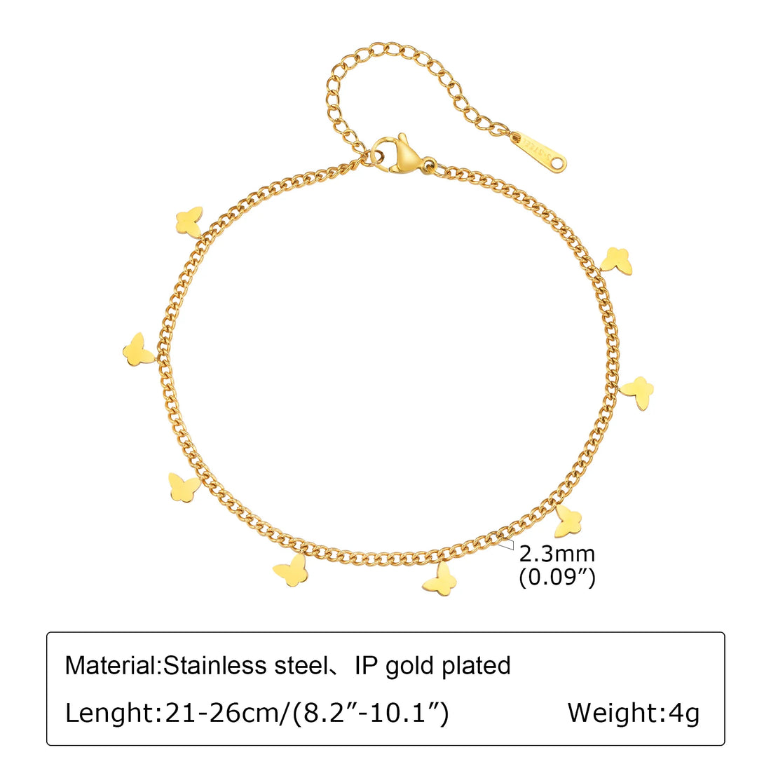 Anklet Bracelet on Legs Stainless Steel ,waterproof Adjustable Beach Beaded Ball Cuban Link Summer Boho Foot Jewelry for Women