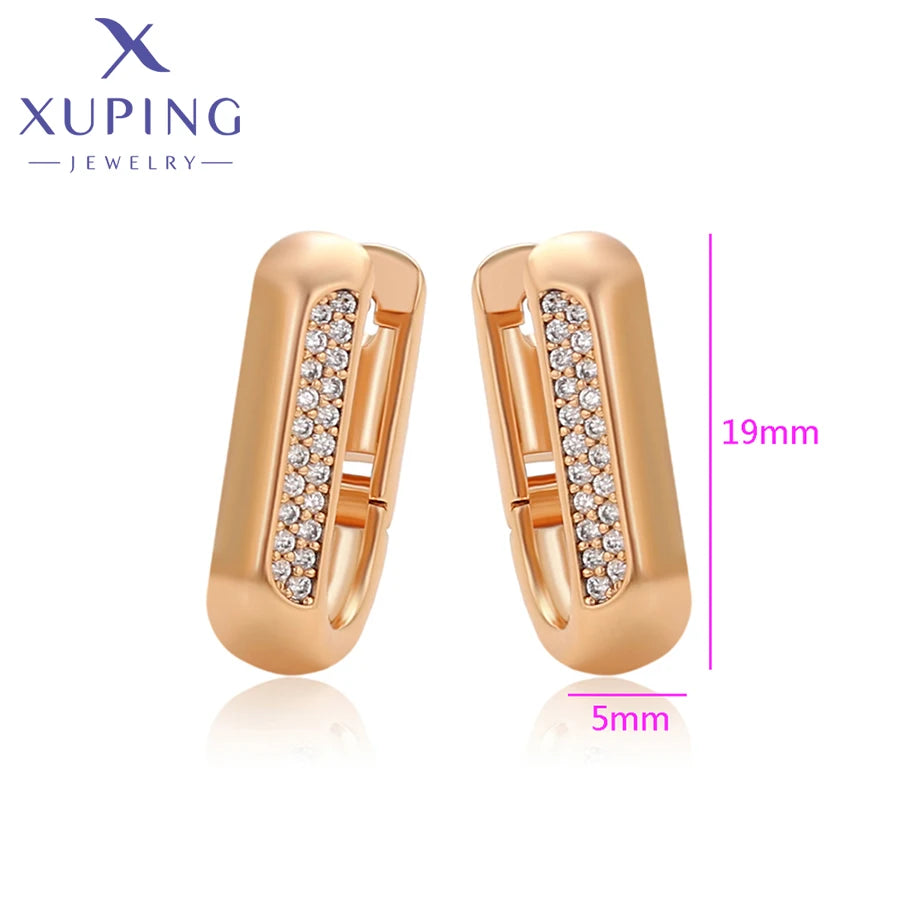 Xuping Jewelry New Arrival Fashion Simple Серьги  Huggies Earring of Gold Color for Women Girl Party Gift X000769797