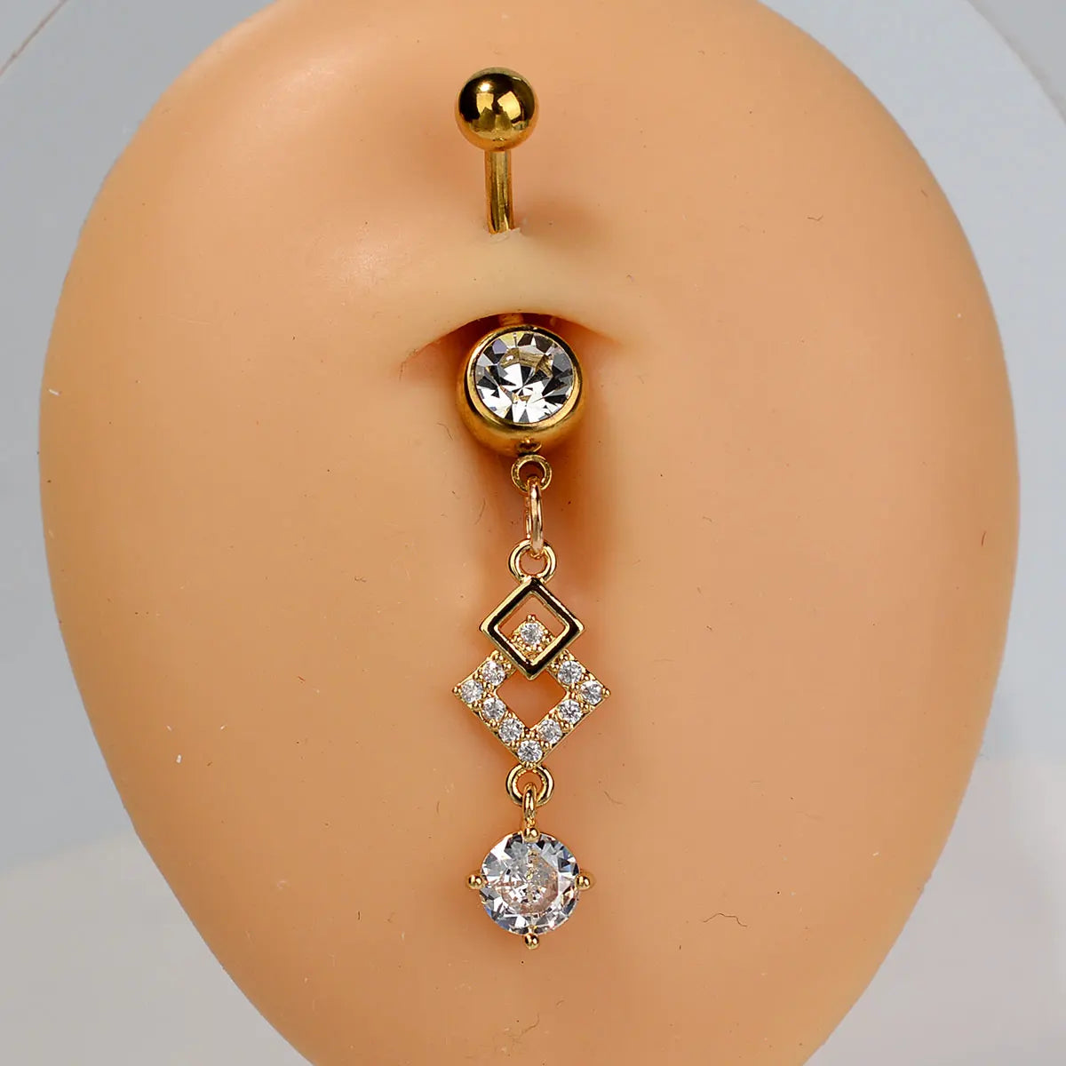 1PC Women Fashion Stainless Steel Piercing Crystal Butterfly Heart Belly Navel Ring Dangle Personality Body Jewelry Accessories