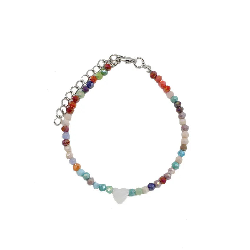 Women Beads Anklets Summer New Love Heart Charm Glass Crystal Leg Chain Anklet Bracelet  On Foot    Beach Bohemian Small Jewelry