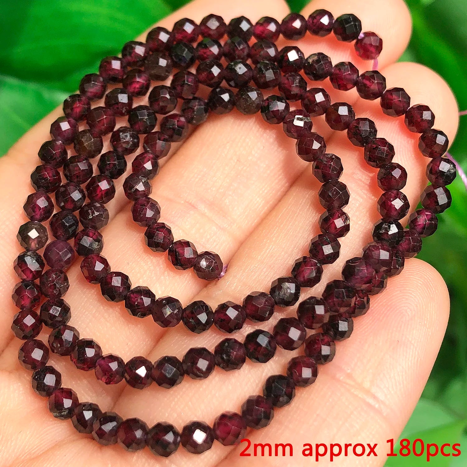 Natural Garnet Gem Stone Beads Irregular Round Faceted Loose Spacer Waist Beads for DIY Jewelry Making Bracelet Handmade