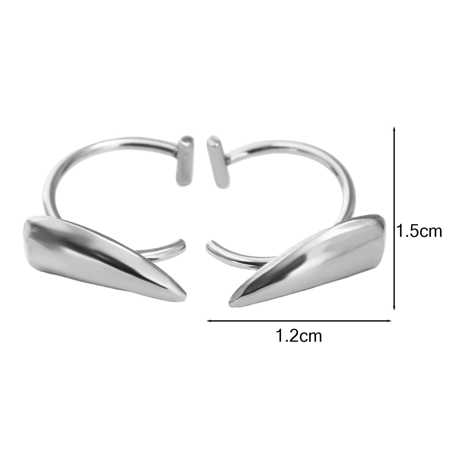 1pair Stainless Steel Personalised Sharp Teeth Fake Piercing Lip Ring Punk Exaggerated Jewelry for Women Gothic Body Jewelry