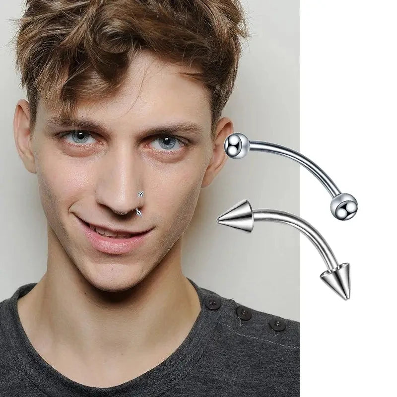 30pcs Stainless Steel Eyebrow Piercing Rings for Women Men Curved Barbell Lip Ring Cartilage Daith Helix Rook Earring Jewelry