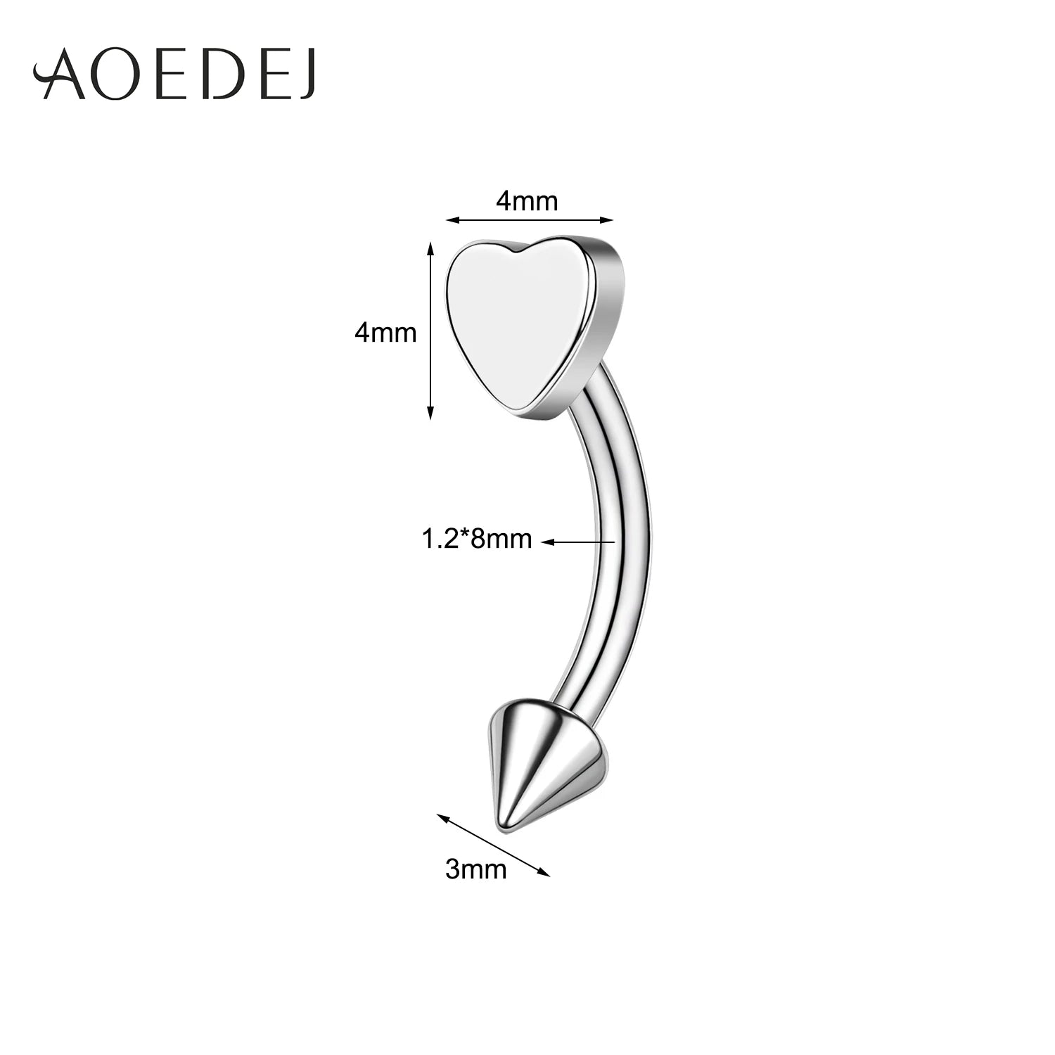 AOEDEJ 1 Piece Stainless Steel 16G Eyebrow Stud 8/10MM Eyebrow Piercing Star Moon Butterfly Shape Labret Lip Piercings Jewelry