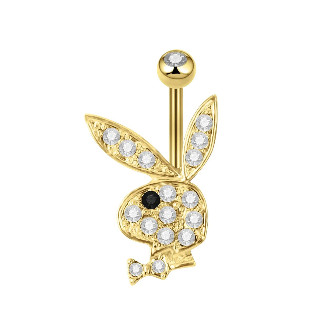 1pc Stainless Steel Belly Button Piercing Crystal Belly Button Ring Rabbit Pendant Gold Belly Button Ring Body Woman's Jewelry