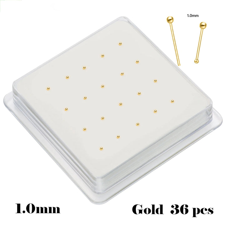 Sterling Silver 925 Ball Shape Piercing Nose Stud Jewelry Tiny 1.0mm Ball Silver Nose Nail Nez Pircing Nariz Joyería Corporal