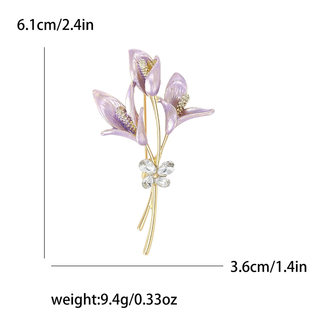 Resin Tulip Brooch for Women Unisex Rhinestone Flower Pin Pearl Plant Lapel Pin Banquet Party Backpack Gifts Jewelry Accessories