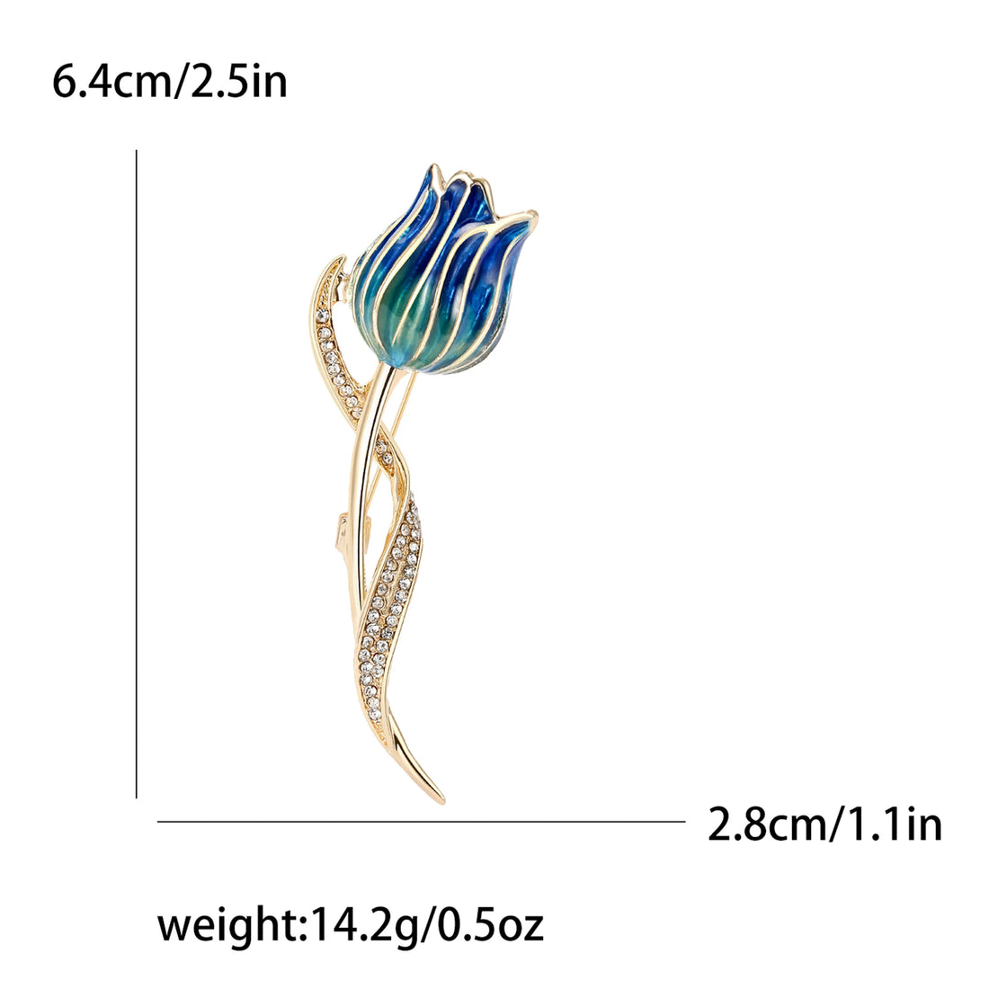 Resin Tulip Brooch for Women Unisex Rhinestone Flower Pin Pearl Plant Lapel Pin Banquet Party Backpack Gifts Jewelry Accessories