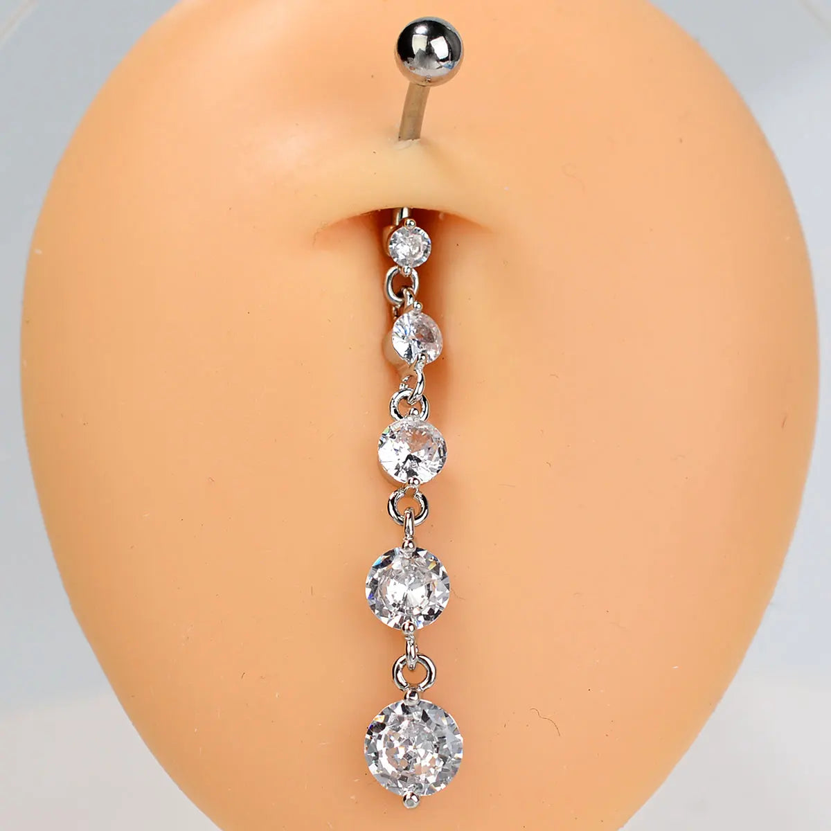 1PC Women Fashion Stainless Steel Piercing Crystal Butterfly Heart Belly Navel Ring Dangle Personality Body Jewelry Accessories