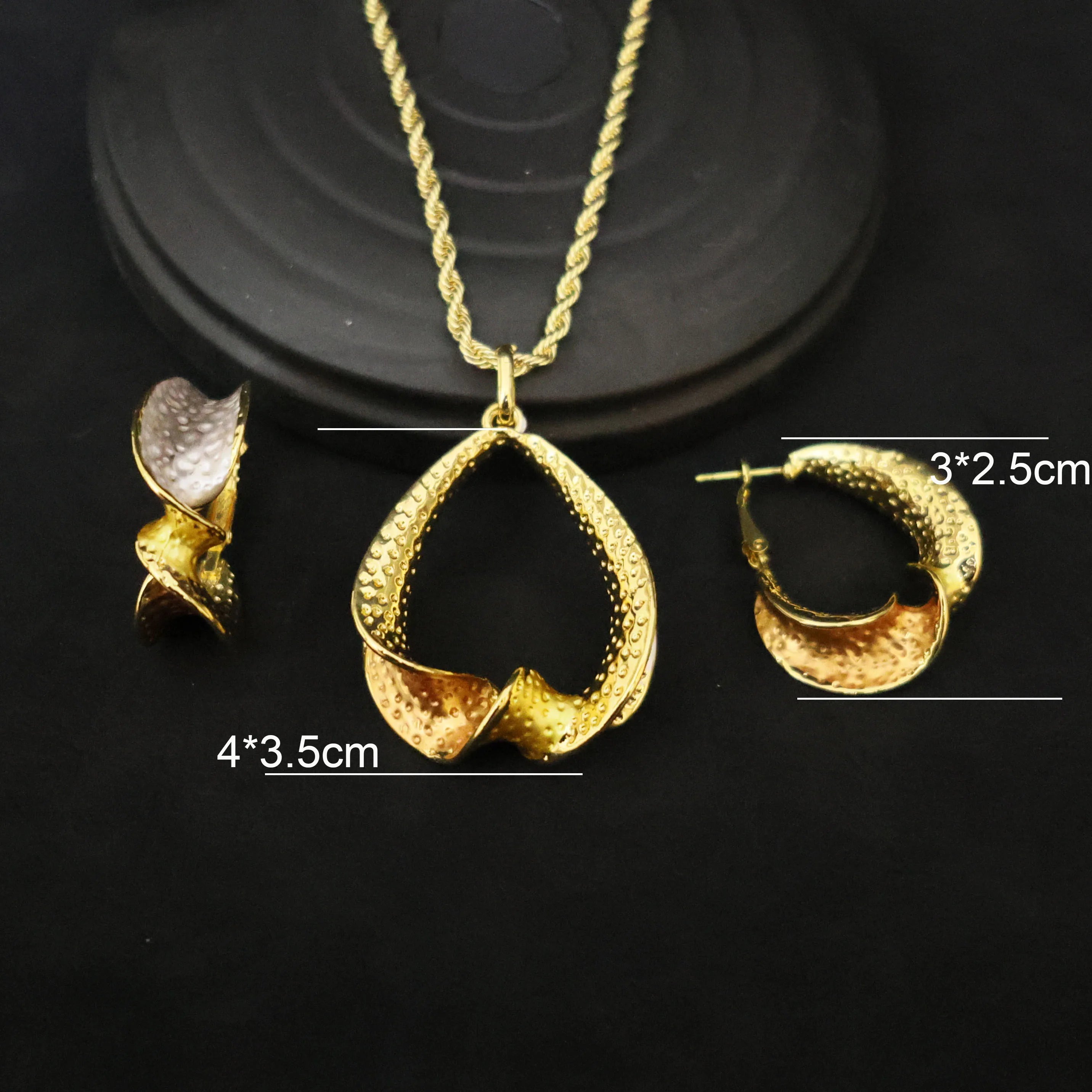 Luxury 18k Gold Plated Jewelry Set for Women Wedding Italian Jewellery Sets Bride Necklace and Earrings Bracelet African Gift