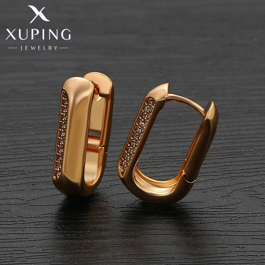 Xuping Jewelry New Arrival Fashion Simple Серьги  Huggies Earring of Gold Color for Women Girl Party Gift X000769797