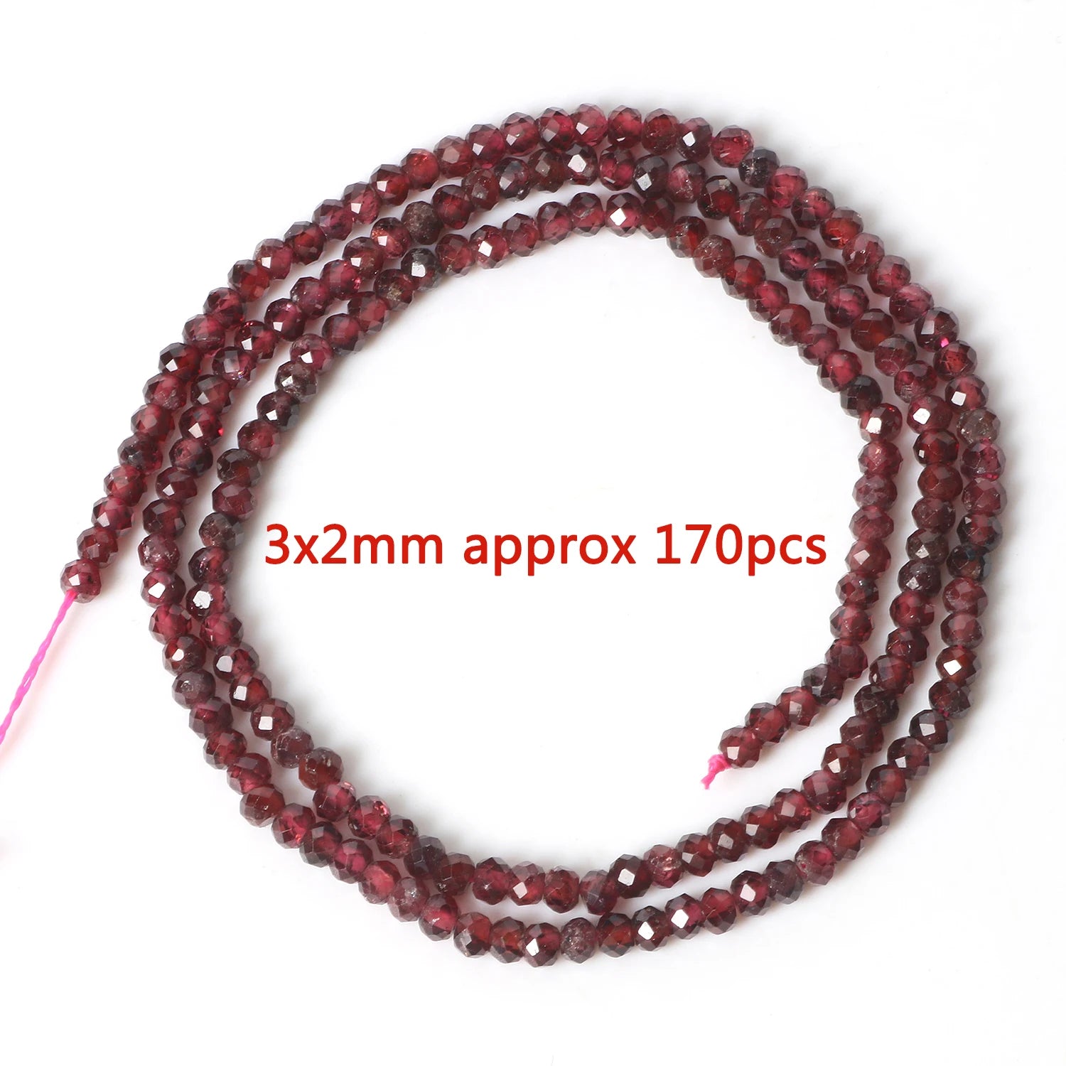 Natural Garnet Gem Stone Beads Irregular Round Faceted Loose Spacer Waist Beads for DIY Jewelry Making Bracelet Handmade