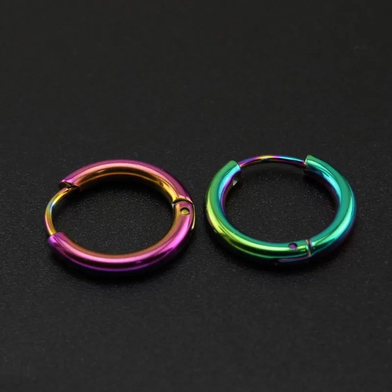 8/10/12/14/16/18/20mm Stainless Steel Huggie Hoop Earrings for Women Men