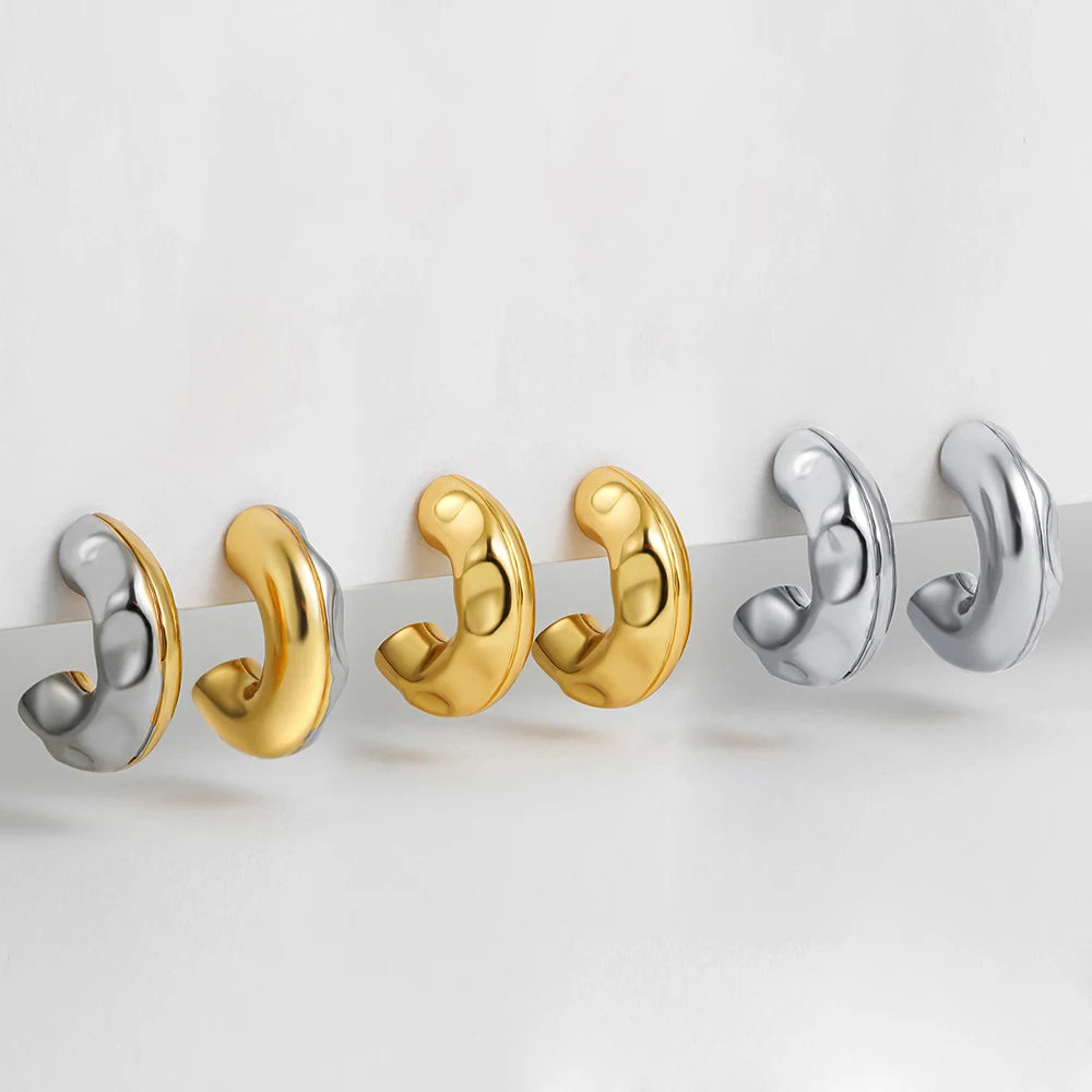 3 Pair/set Dainty Gold Color Geometric Circle Small Hoop Earrings for Women Statement Beads Twist Huggie Earring Fashion Jewelry