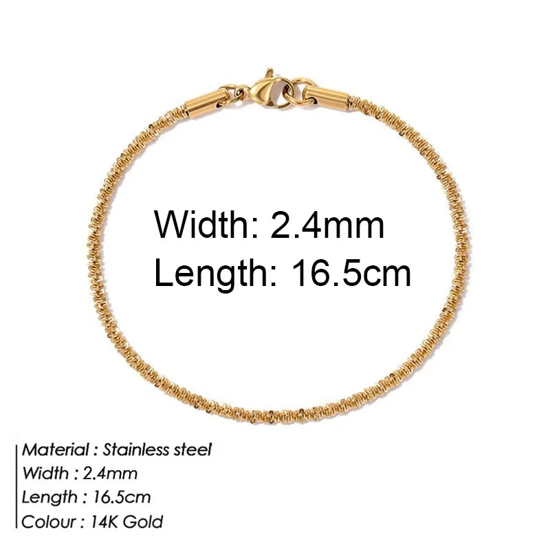 Multilayered Bracelet Gold Color Snake Paperclip Figaro Cuban Chain Stainless Steel Jewelry Male Female Bracelets Factory
