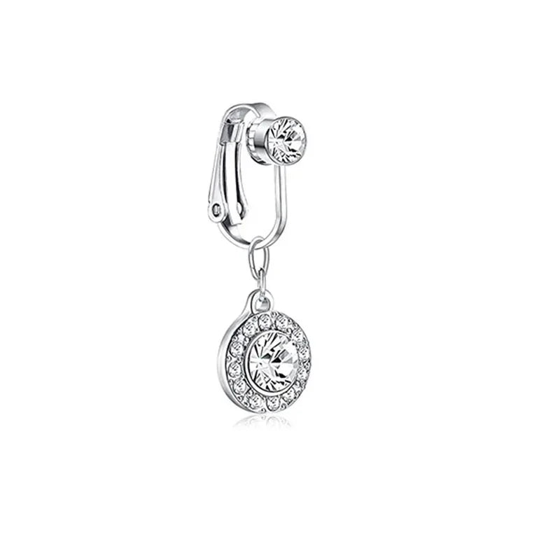 Fashion Butterfly Fake Belly Button Piercing Fake Belly Piercing Clip on Umbilical Navel Faux Belly Cartilage Earring Clip