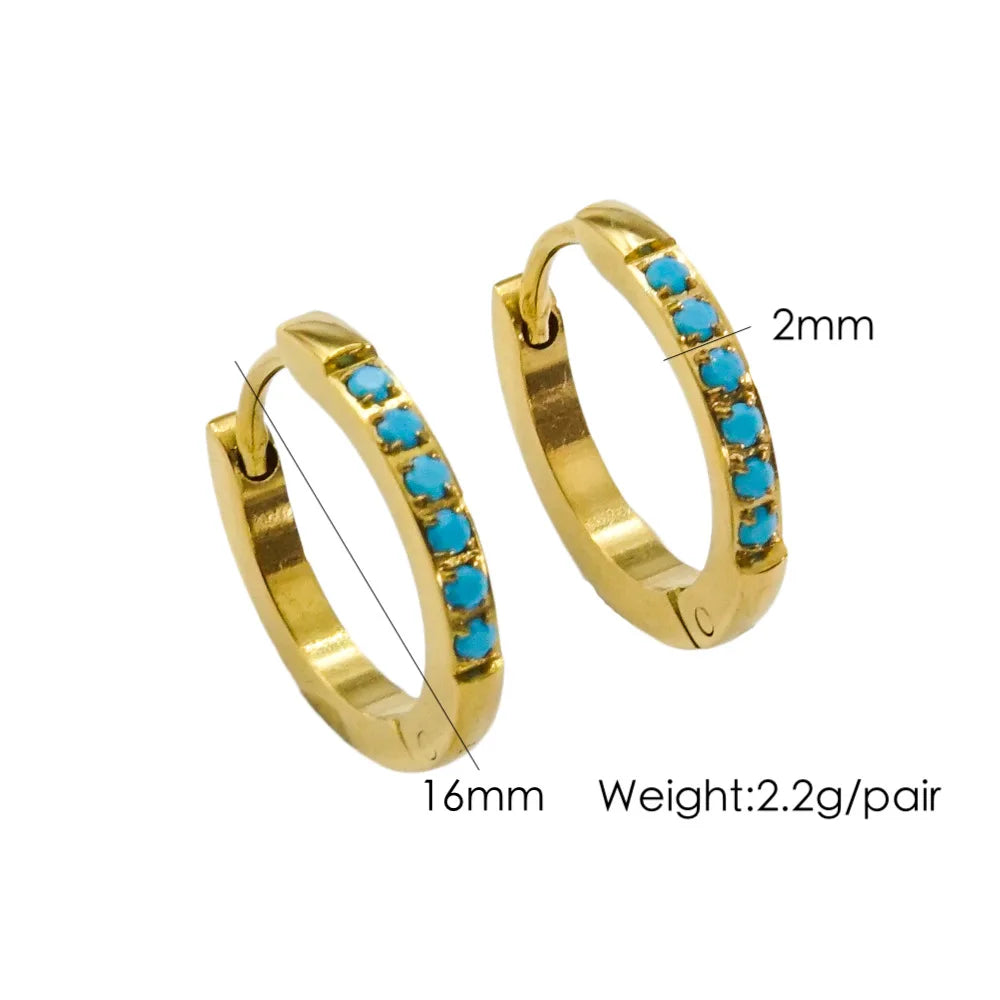 CARLIDANA Chic 18k Gold Plated Cubic Zirconia Stainless Steel Huggie Hoop Earrings High End Light Luxury Ins Popular Non Tarnish