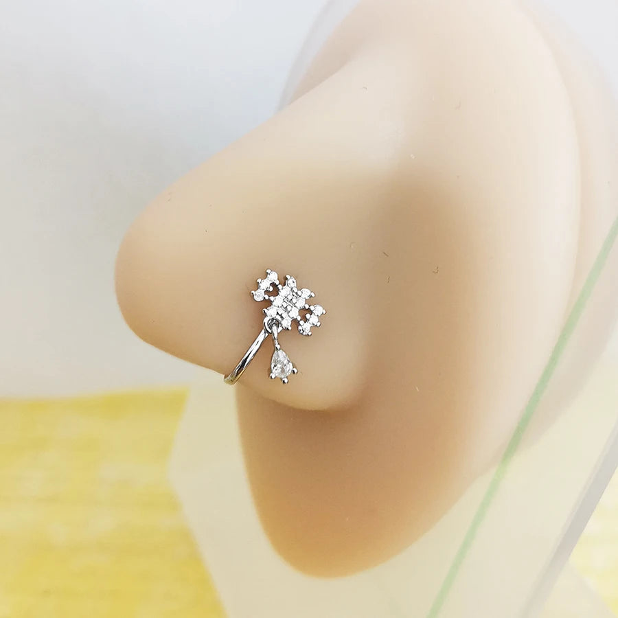 Fake Nose Piercing Jewelry butterfly water drop Fake Nose Rings for women non piercing Nose Clip Body Jewelry