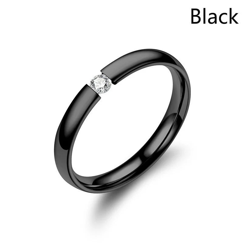 Fashion Cubic Zirconia Stone Lose Weight Stackable Rings Woman Stone Rings Men Girls Couple Finger Rings Valentine's Day Gift
