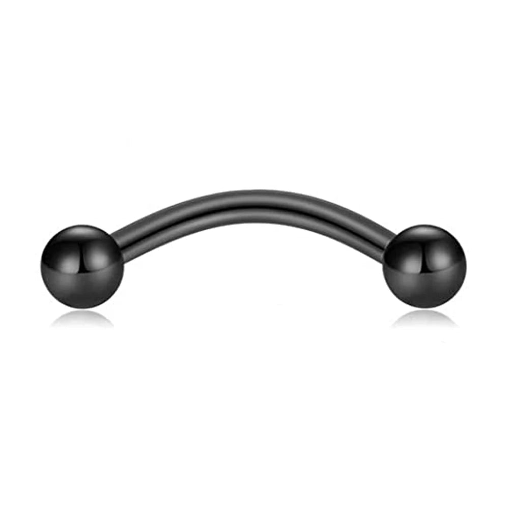 1 Pcs 16G Surgical Steel Daith Rook Earring 6mm 8mm 10mm Curved Barbell Eyebrow Rings Piercing Jewelry for Women Men