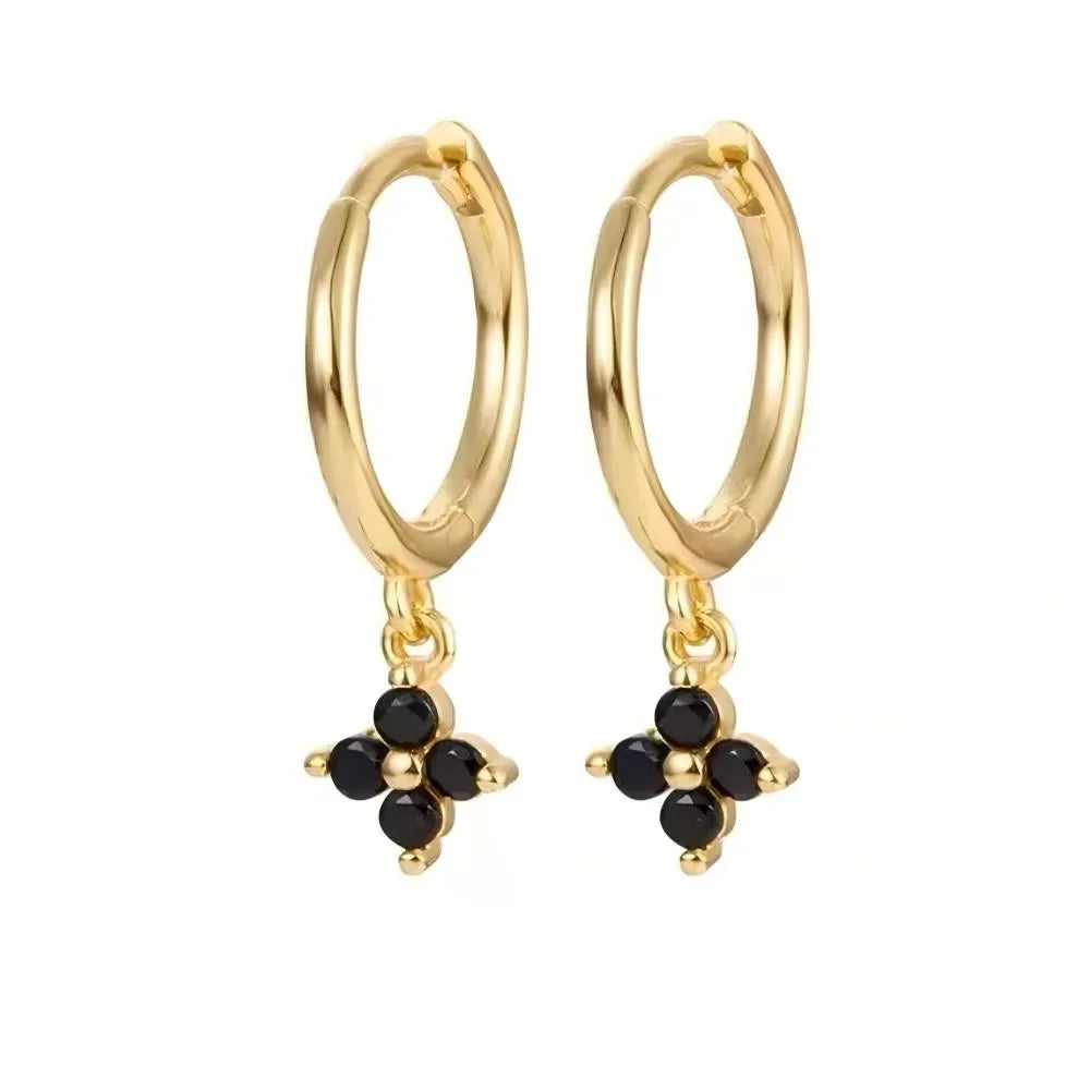1/3Pairs Copper Green CZ Stone Huggie Hoop Earring Stud Gold Color Silver Black Geometric Cartilage Earrings For Women Jewelry