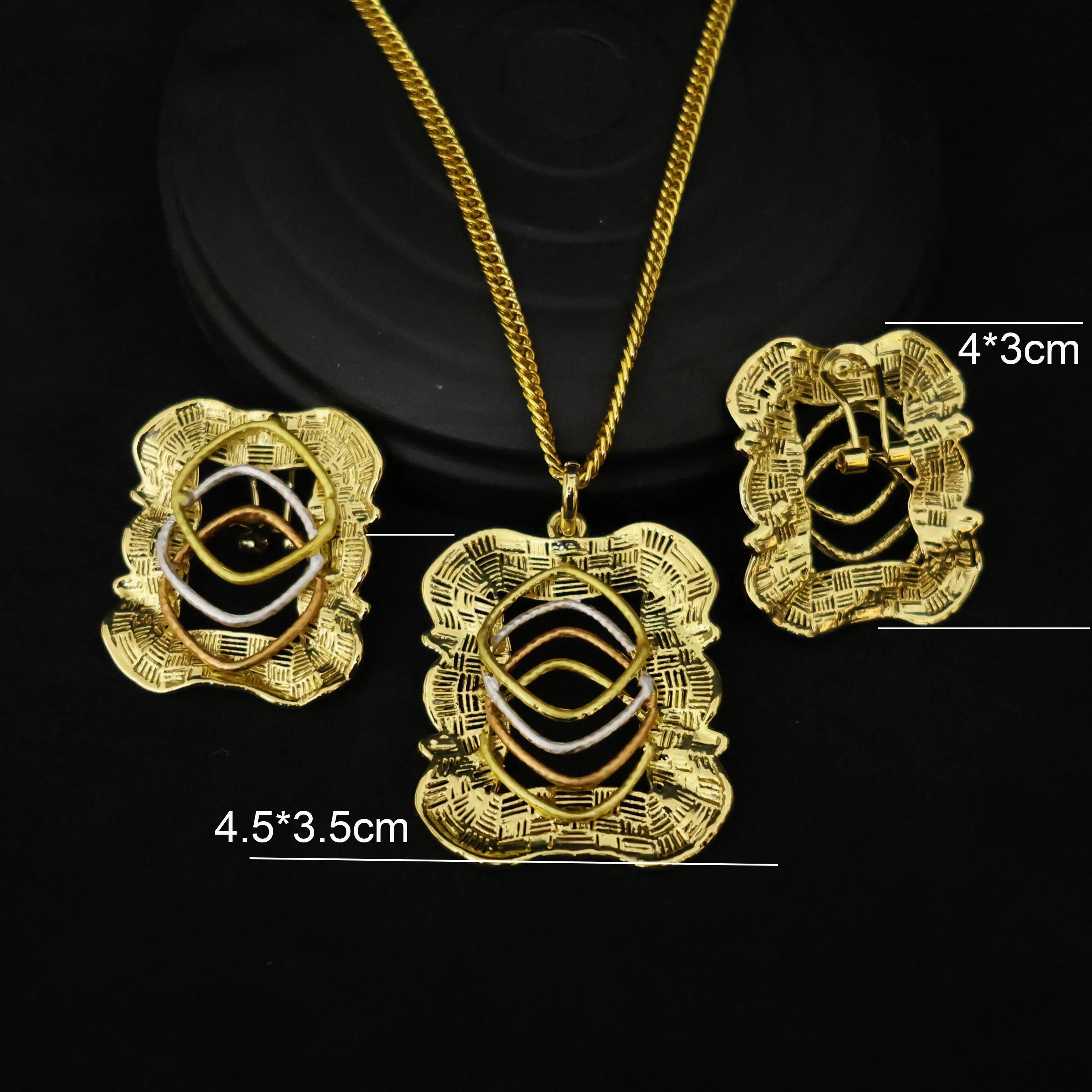 Luxury 18k Gold Plated Jewelry Set for Women Wedding Italian Jewellery Sets Bride Necklace and Earrings Bracelet African Gift