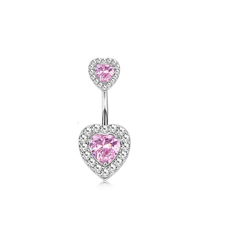 1PCS Stainless Steel CZ Belly Button Piercing Heart Navel Barbell Jewelry Butterfly Belly Button Ring Sexy Navel Ring For Women