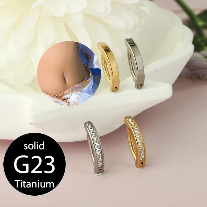 1PC 14G Implant Grade G23 Titanium Belly Button ring Clicker Stainless Steel Navel Piercing Jewelry Copper Belly Piercings